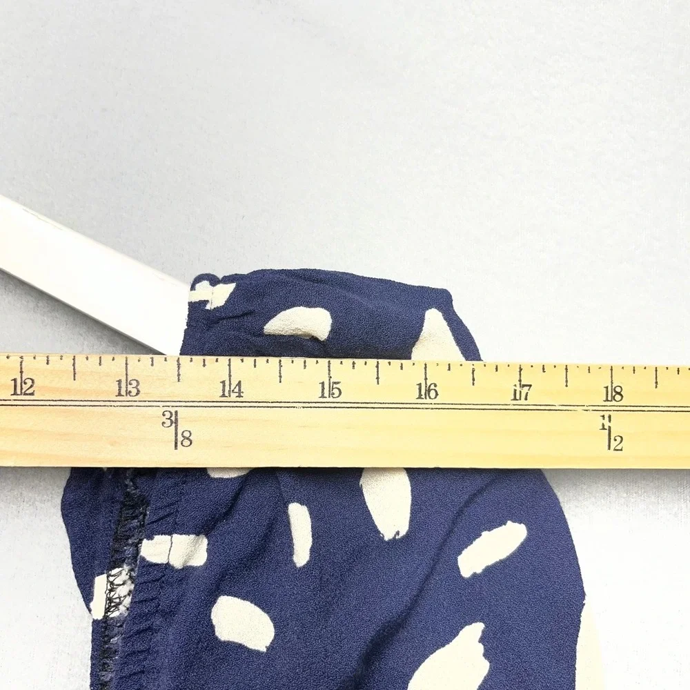 Reformation‎ Cammi Navy Cream Polka Dot Puff Sleeve Mini Dress Size 6
